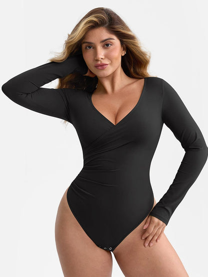 V-Neck Sculpt Thong Bodysuit