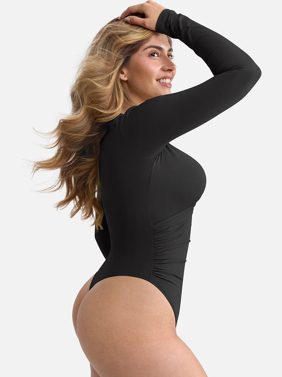 V-Neck Sculpt Thong Bodysuit