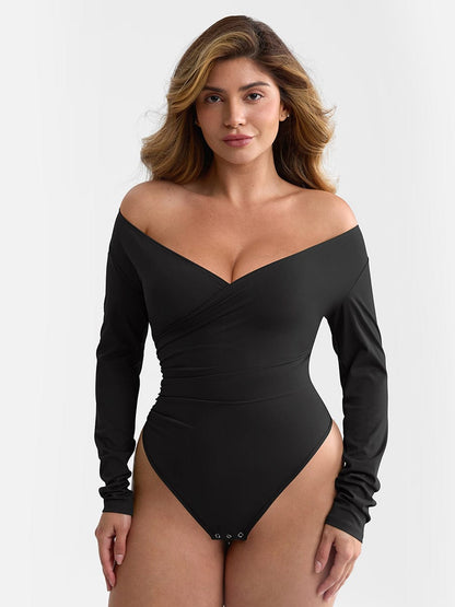 V-Neck Sculpt Thong Bodysuit