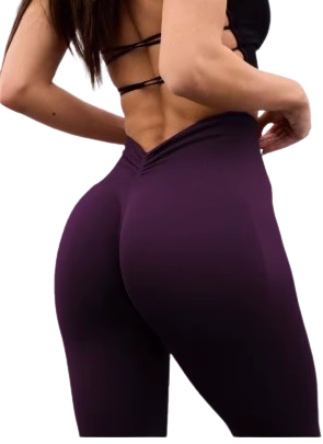 Seamless V-Fold Lift Leggings — High-Waist Peach-Enhancing Fitness Pants