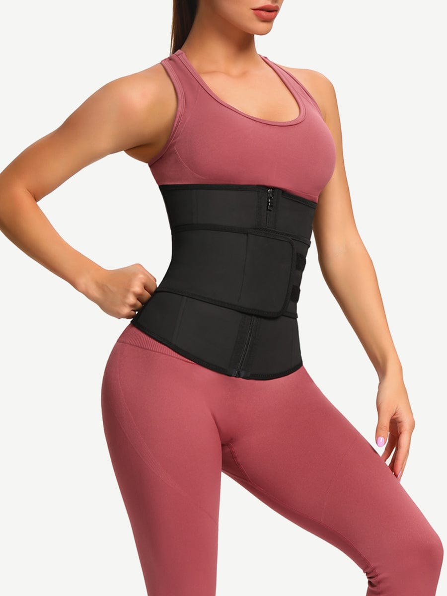 7-Bone Zip Sculpt Latex Waist Trainer