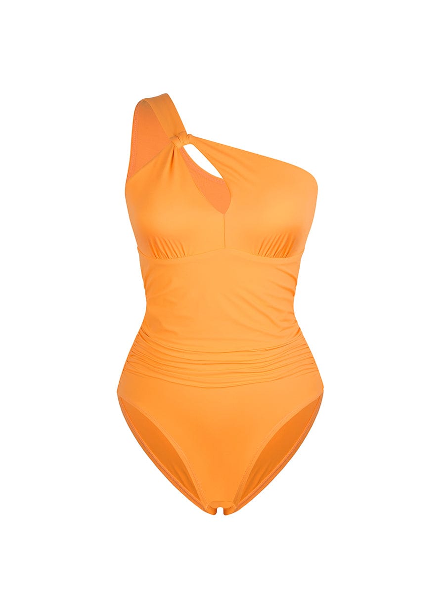 One-Shoulder Ruched Sculpt One-Piece Swimsuit