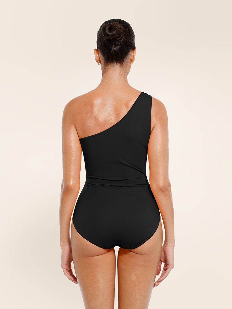 One-Shoulder Ruched Sculpt One-Piece Swimsuit