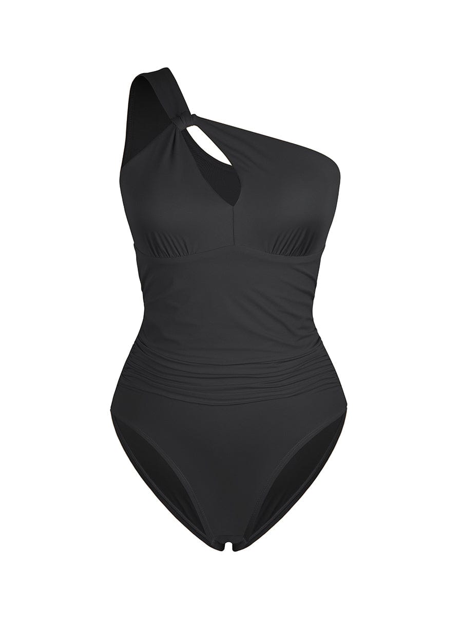 One-Shoulder Ruched Sculpt One-Piece Swimsuit