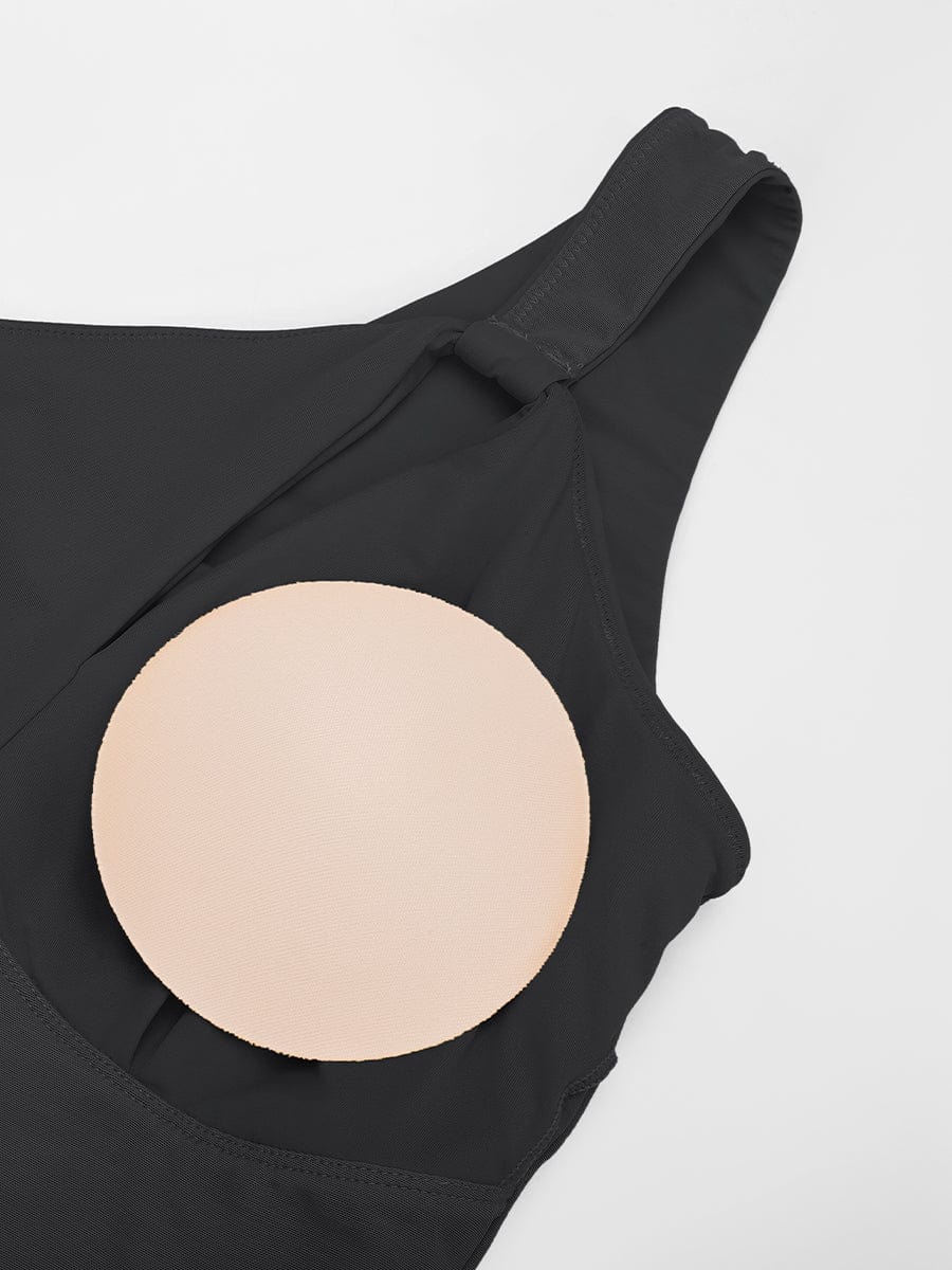 One-Shoulder Ruched Sculpt One-Piece Swimsuit