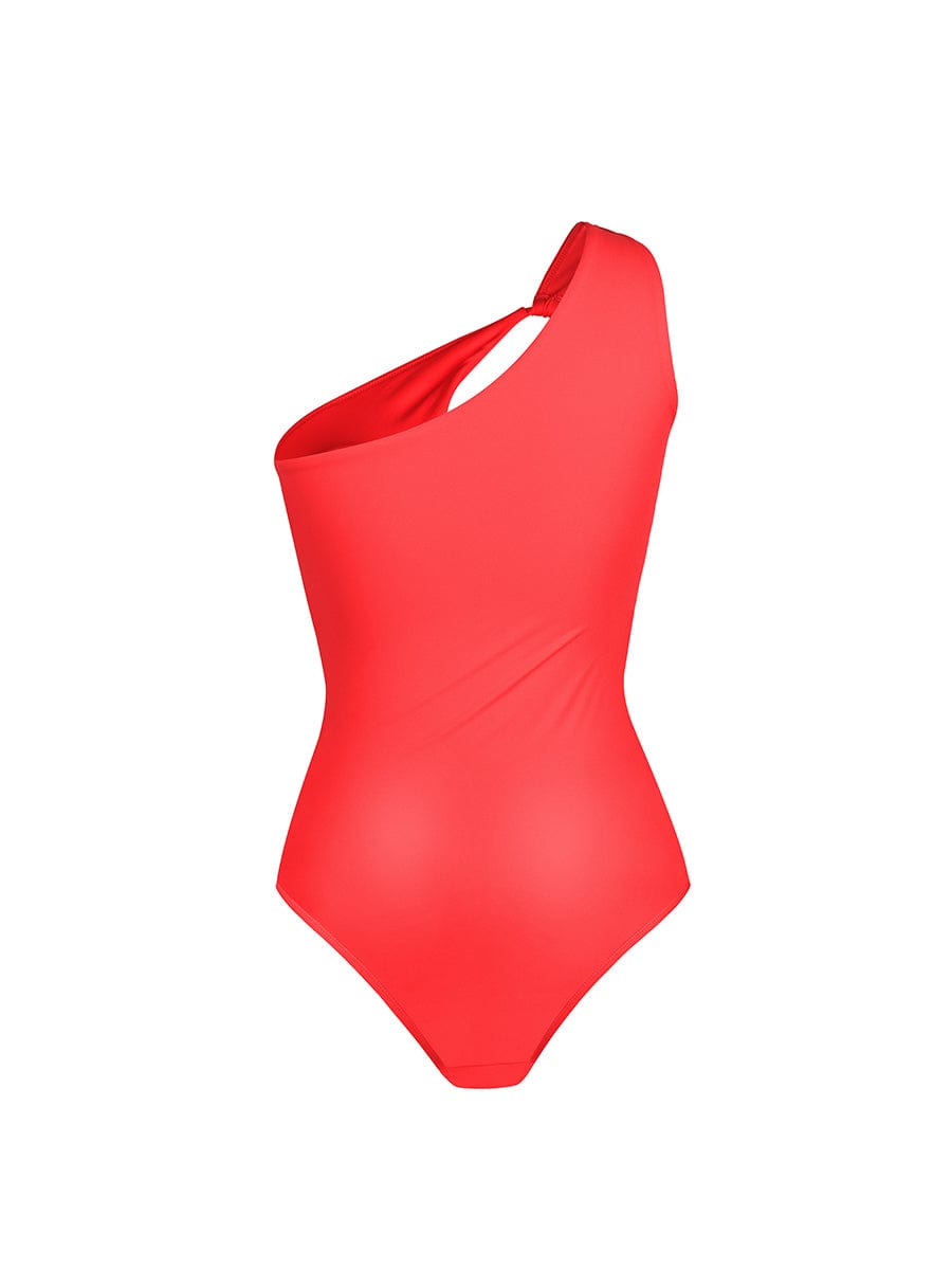 One-Shoulder Ruched Sculpt One-Piece Swimsuit