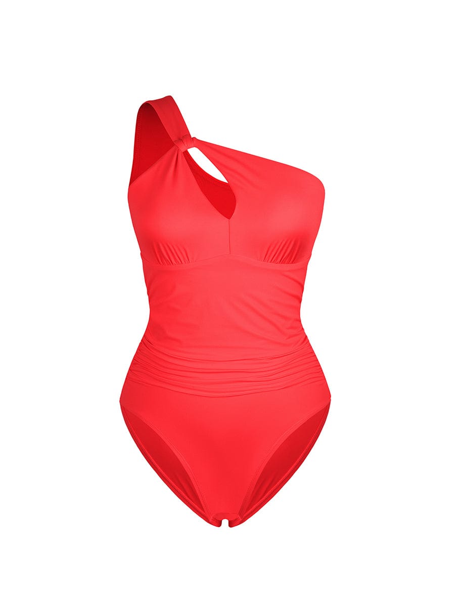 One-Shoulder Ruched Sculpt One-Piece Swimsuit