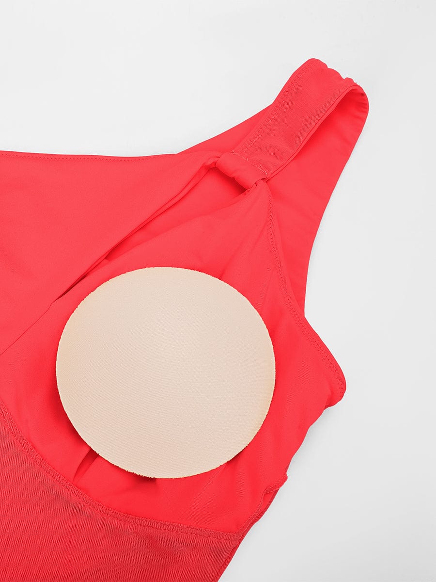 One-Shoulder Ruched Sculpt One-Piece Swimsuit