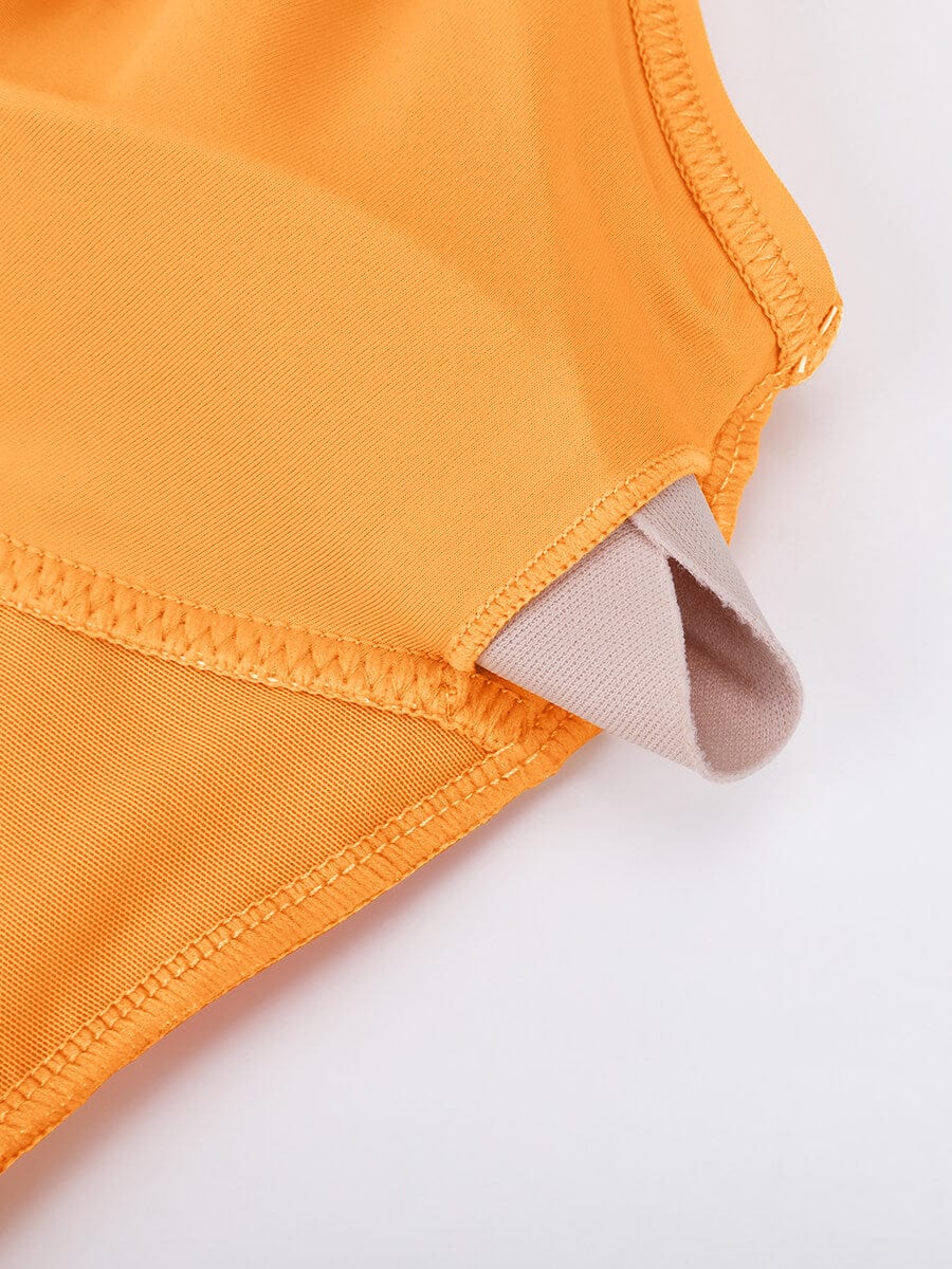 Ruffled Sculpt V-Neck Lace-Up One-Piece