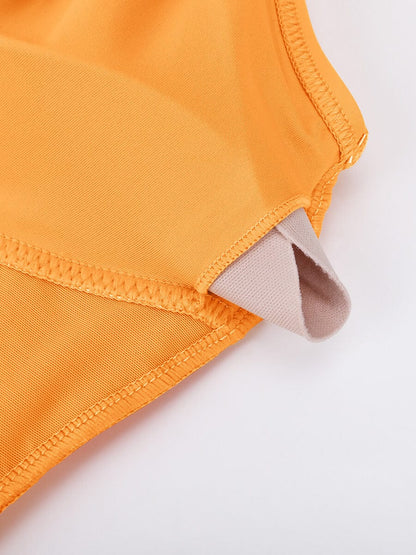 Ruffled Sculpt V-Neck Lace-Up One-Piece