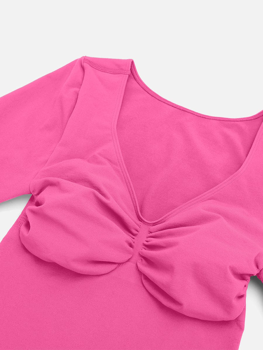 Diamond-Neck Sculpt Thong Bodysuit