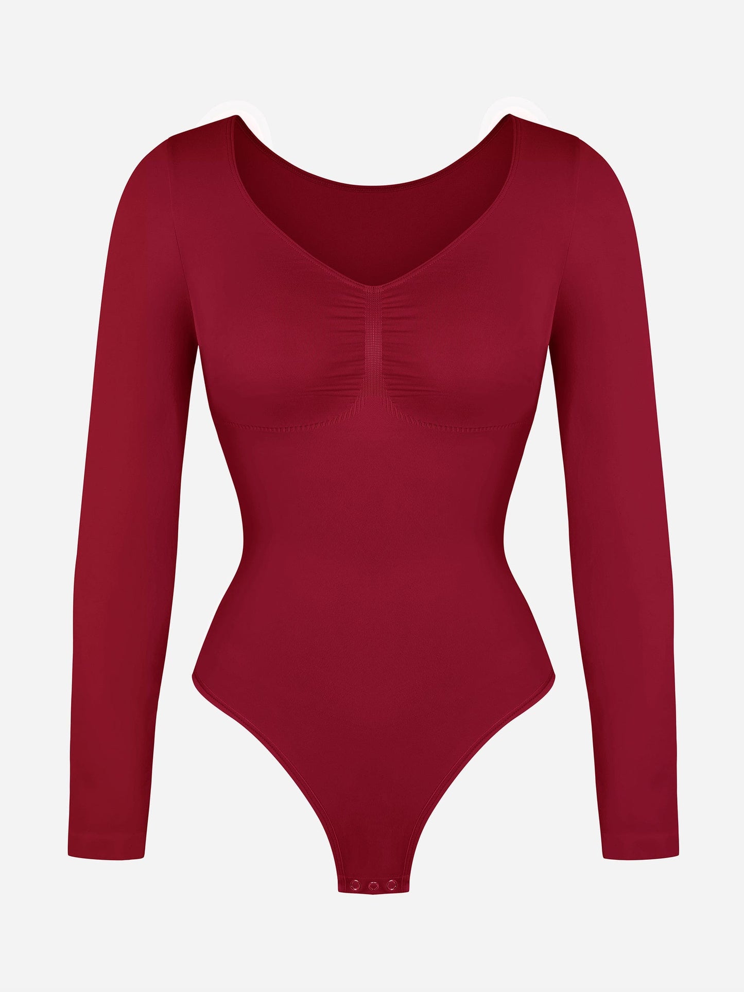 Diamond-Neck Sculpt Thong Bodysuit