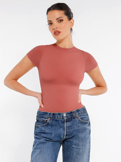 Seamless Short-Sleeve Sculpt Bodysuit