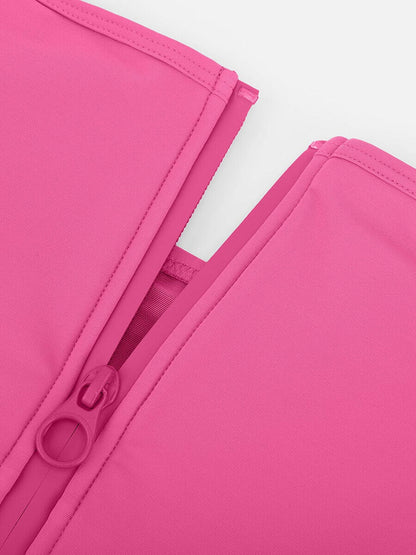 Zip Sculpt Square-Neck One-Piece Swimsuit