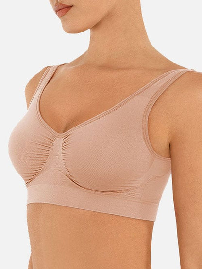 Seamless Wide-Back Support Bra