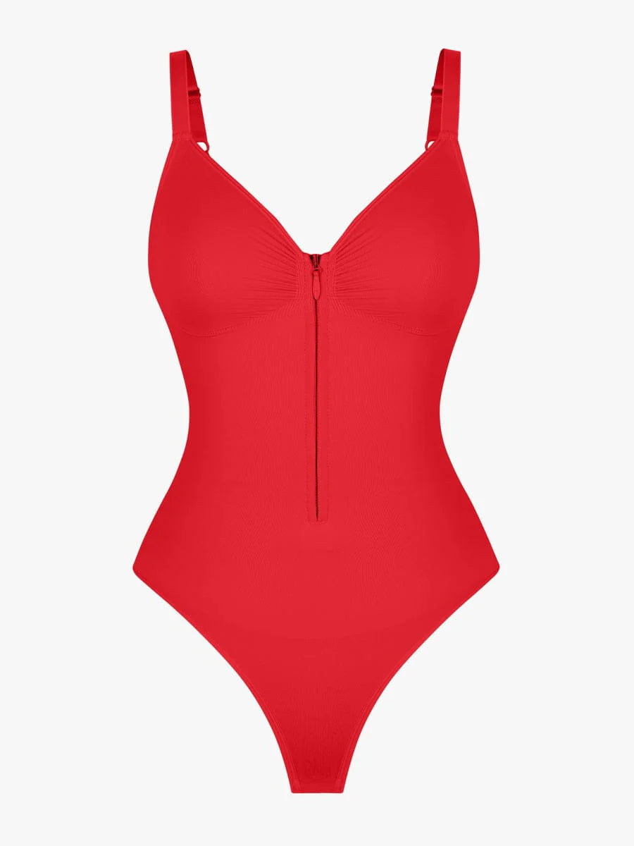 Wholesale Seamless Plunge Chest Support Bodysuit with Clips Inside