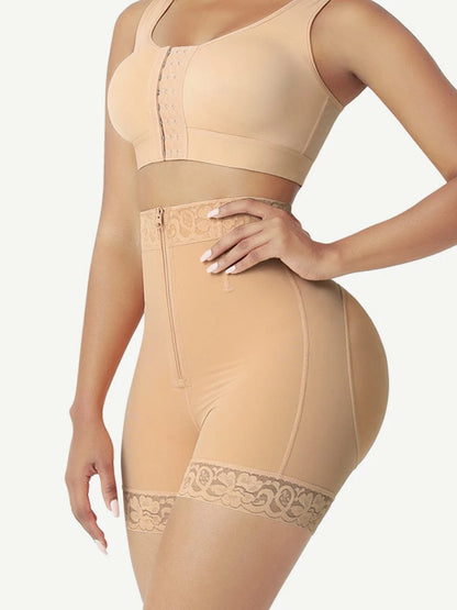 Curve Sculpt Front-Zip High-Waist Butt Lift Shorts