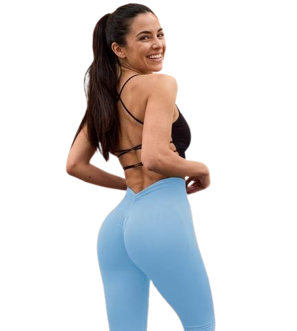Seamless V-Fold Lift Leggings — High-Waist Peach-Enhancing Fitness Pants