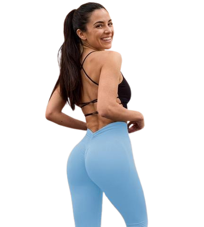 Seamless V-Fold Lift Leggings — High-Waist Peach-Enhancing Fitness Pants