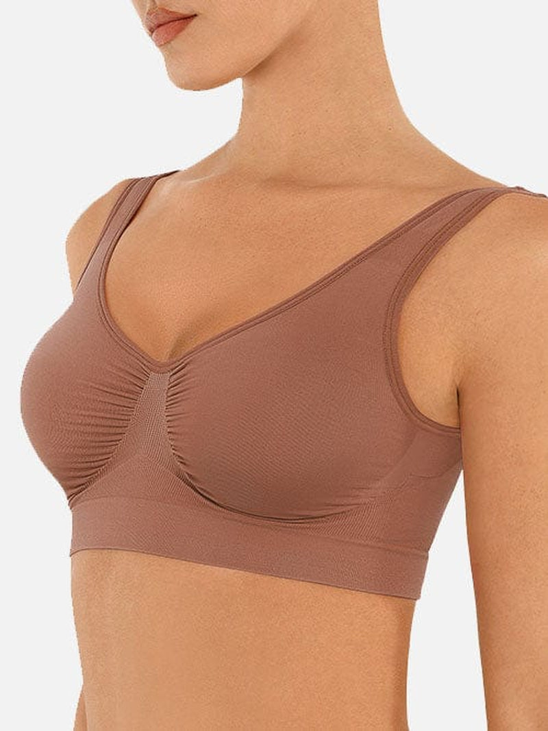 Seamless Wide-Back Support Bra